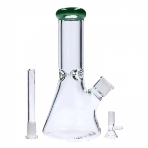 Beaker w/ Color Mouthpiece & Ice Pinch Water Pipe - 10 in.