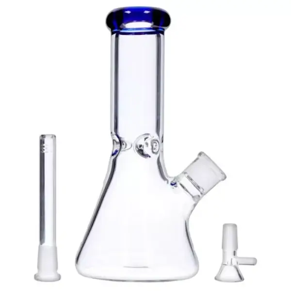 Beaker w/ Color Mouthpiece & Ice Pinch Water Pipe - 10 in. - Image 4