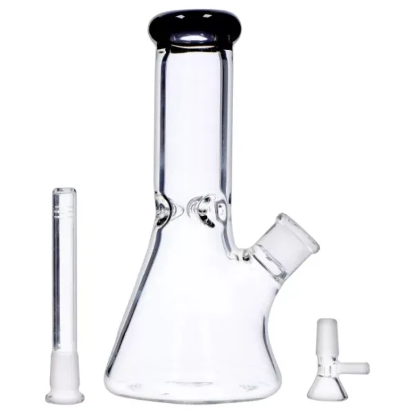 Beaker w/ Color Mouthpiece & Ice Pinch Water Pipe - 10 in. - Image 3