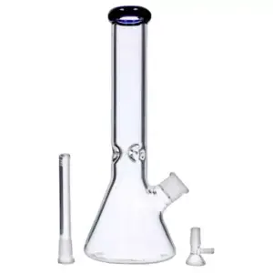Beaker w/ Color Mouthpiece & Ice Pinch Water Pipe - 14 in.