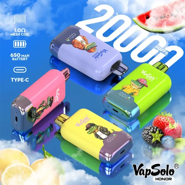 Vapsolo Honor 20000 Puffs 20k 15 Flavors Airflow Adjustable Vape - Image 2